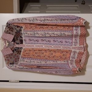 Boho button down shirt